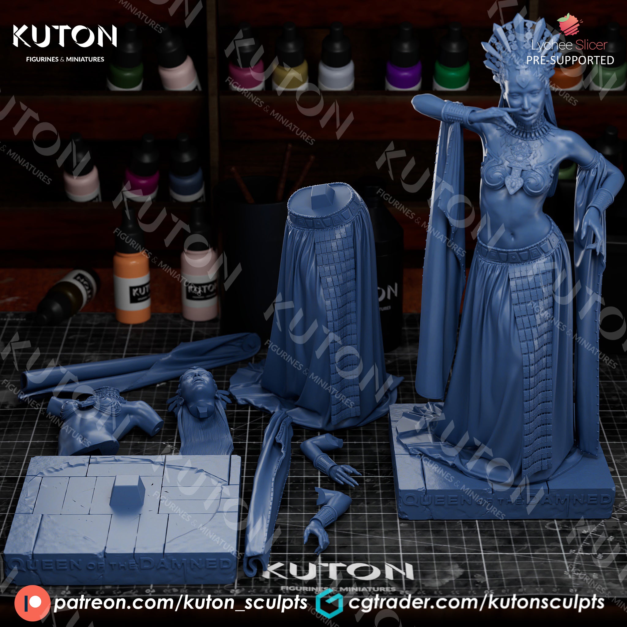 Akasha Queen of the Damned - 3D Printed Fan Art - Full Figure / Bust (Kuton)