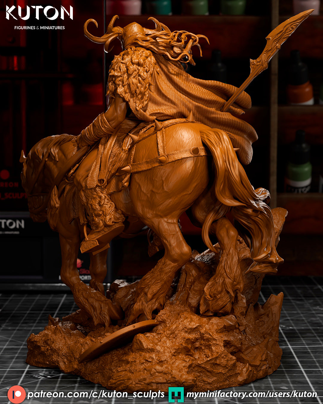 OSVIP Warrior / Soldier on Horse 3d Printed Statue Sculpt 9 scale
