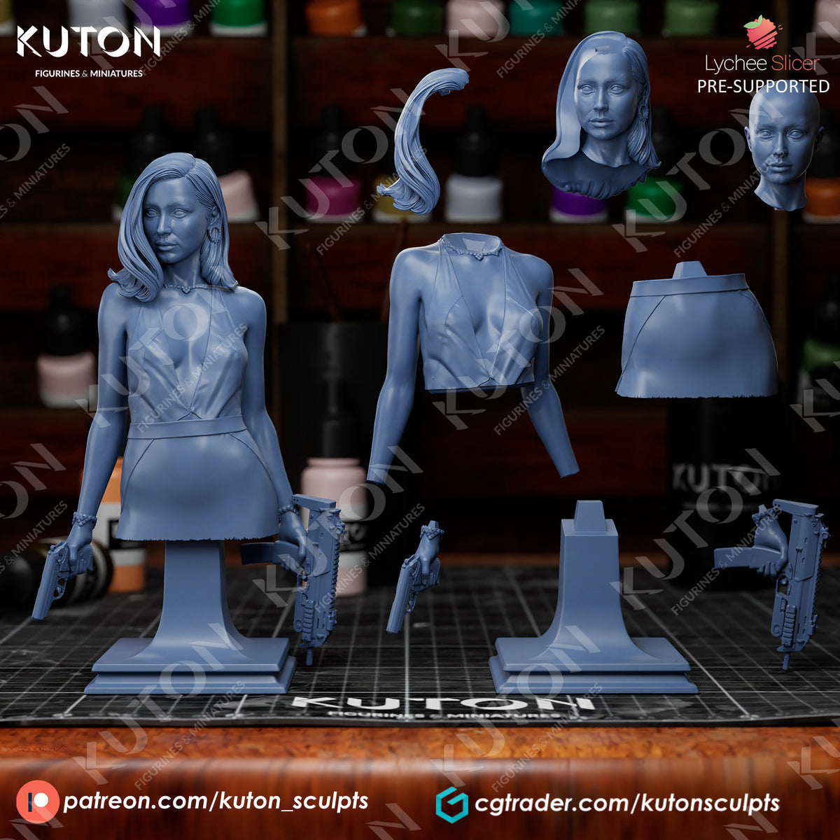Paloma - Bond -  No Time to Die Fan Art - 3D Printed Statue / Bust 10 Scale