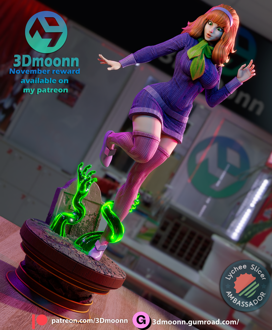Daphne 3D Printed Model Kit Statue - Unpainted and Unassembled
