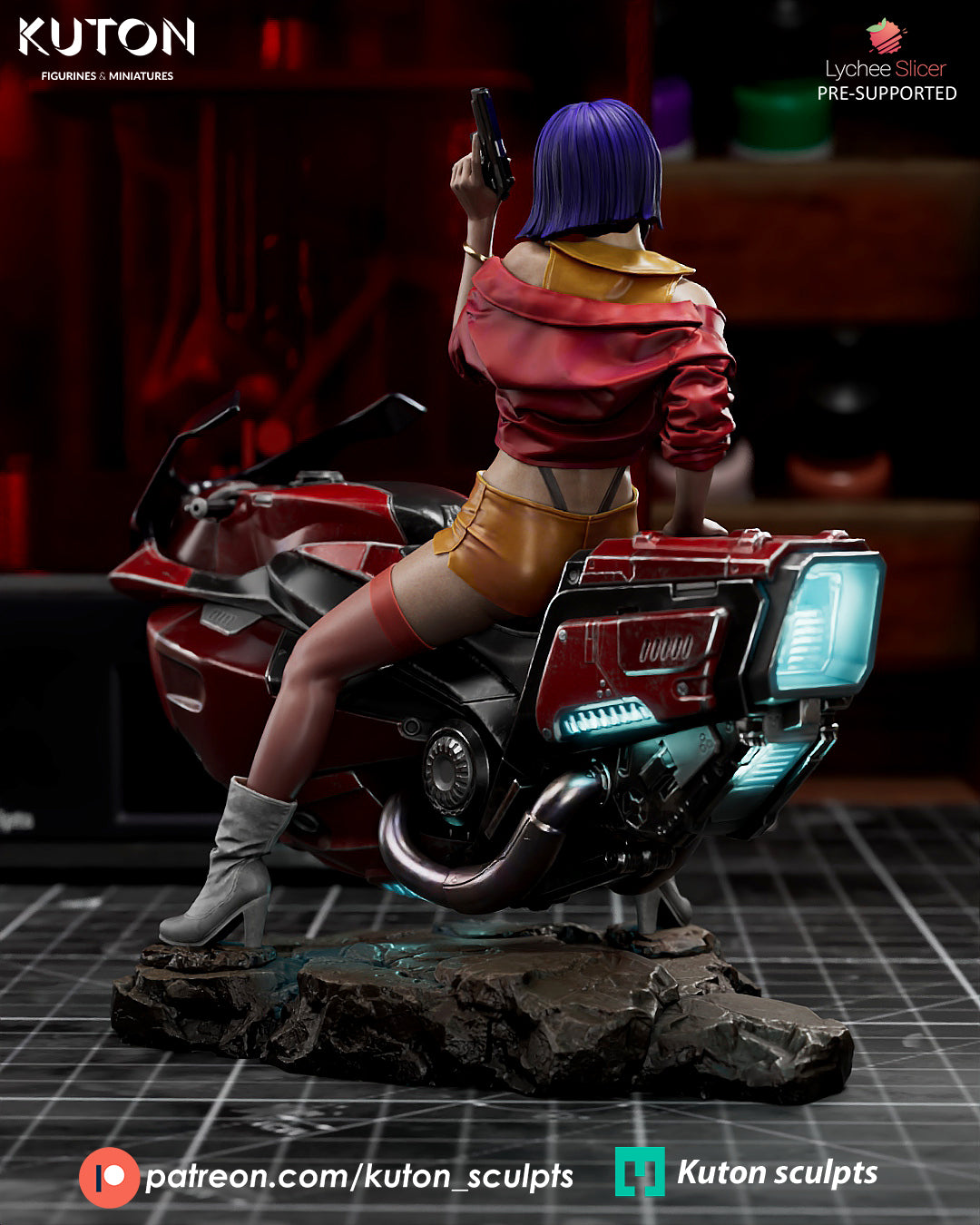 Faye Valentine 3D Printed Statue 1:10 Scale &  Miniature