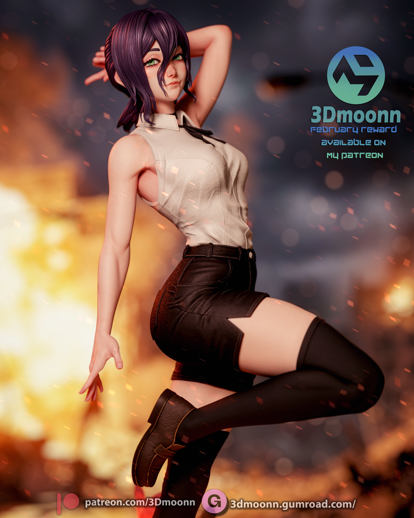 Reze (Chainsaw Man) - 3d Printed 1:6 model kit (Fan Art)