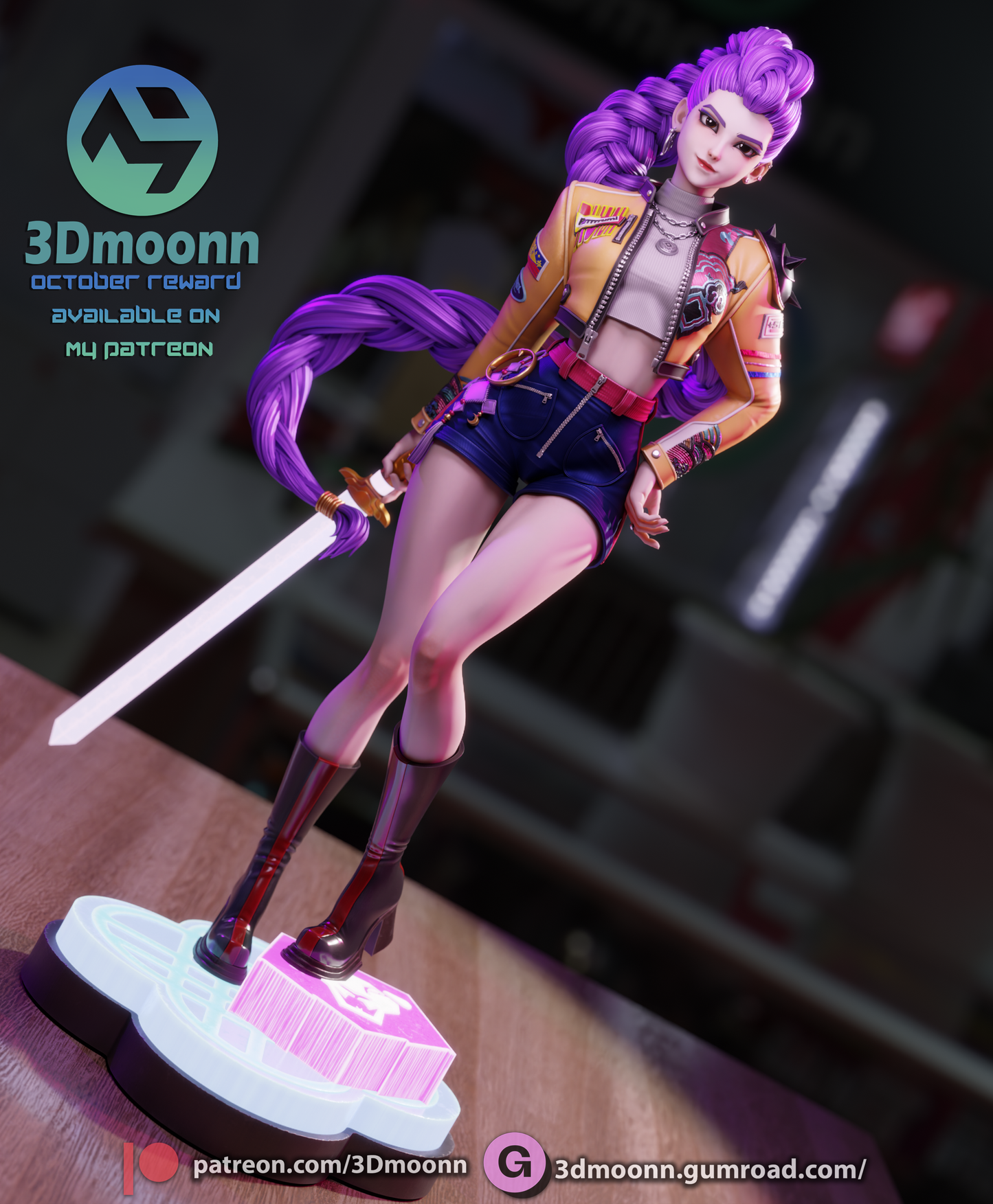 Rumi (K-Pop Demon Hunters) - 3d Printed 1:6 model kit (Fan Art)