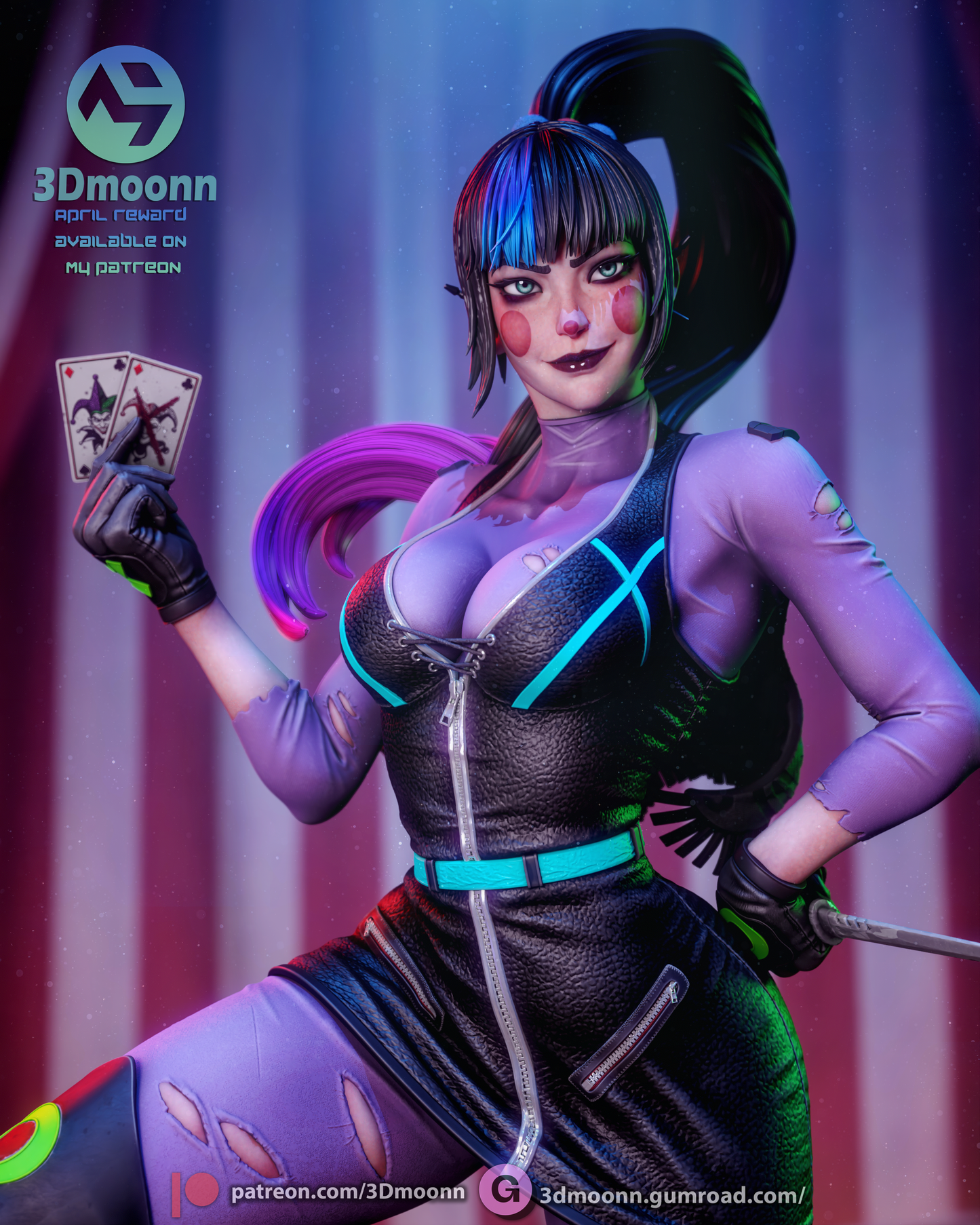 Punchline (DC) - 3d Printed model kit (Fan Art)