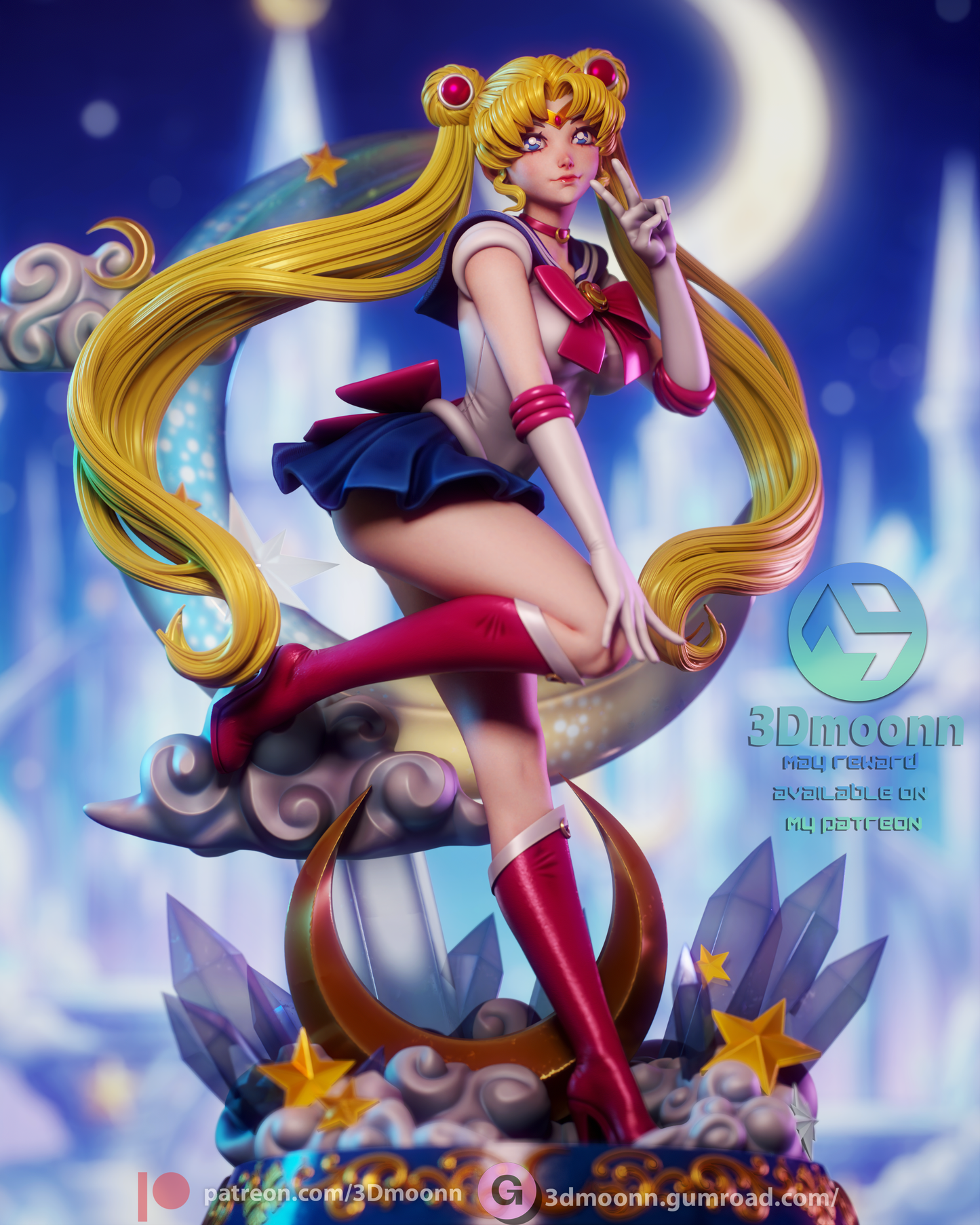 Sailor Moon - 3d Printed model kit (Fan Art)