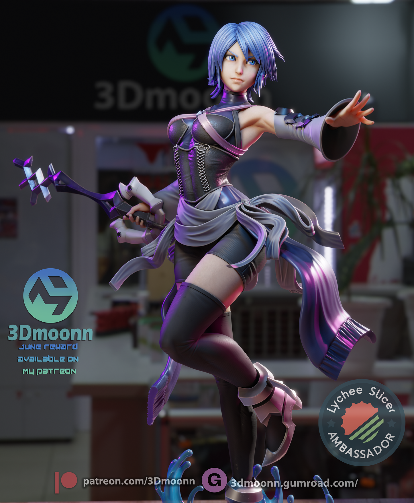 Aqua  (Kingdom Hearts) - 3d Printed 1:6 model kit (Fan Art)