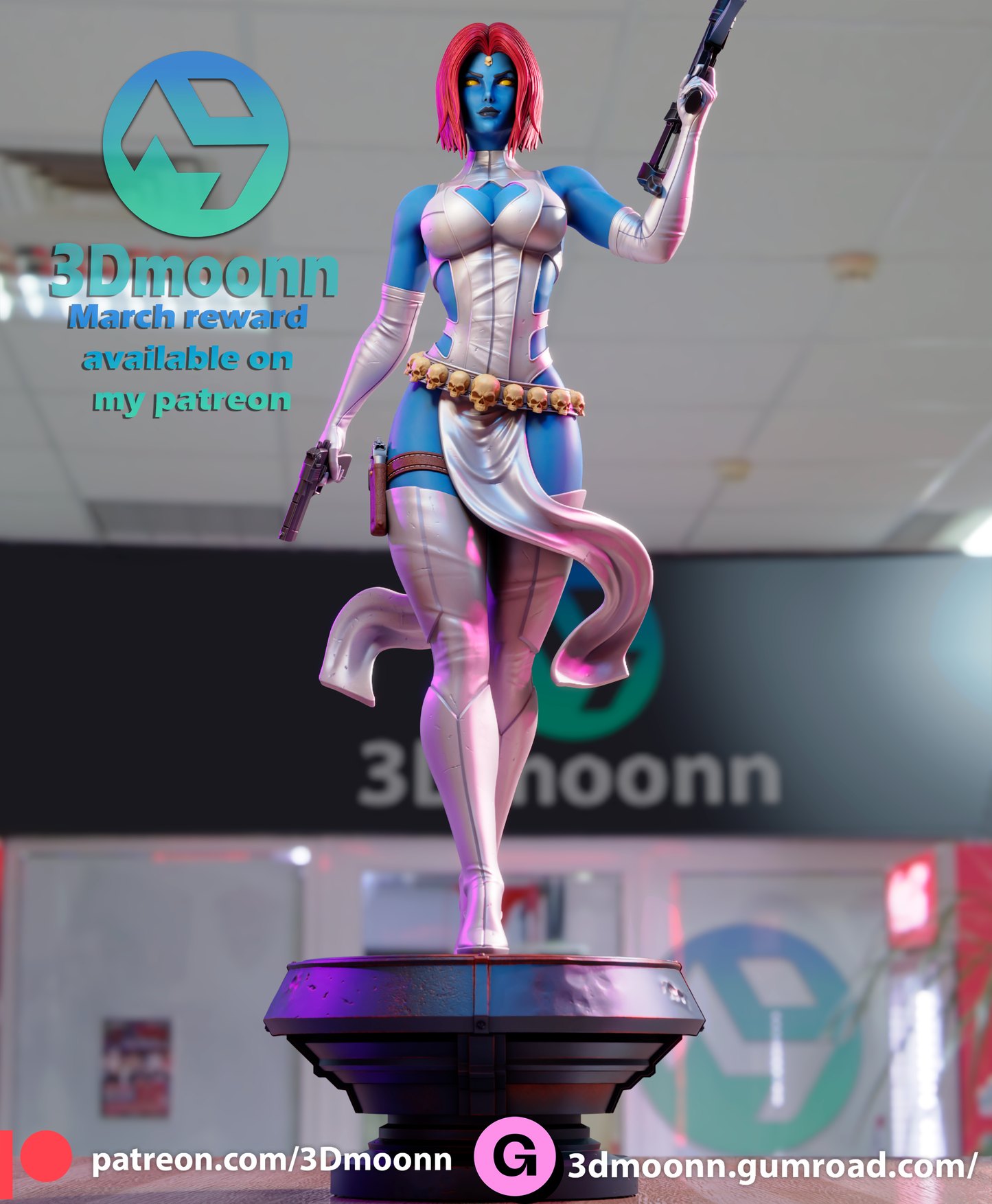 Mystique Statue  - 3D Printed Statue Model Kit- SFW and NSFW options
