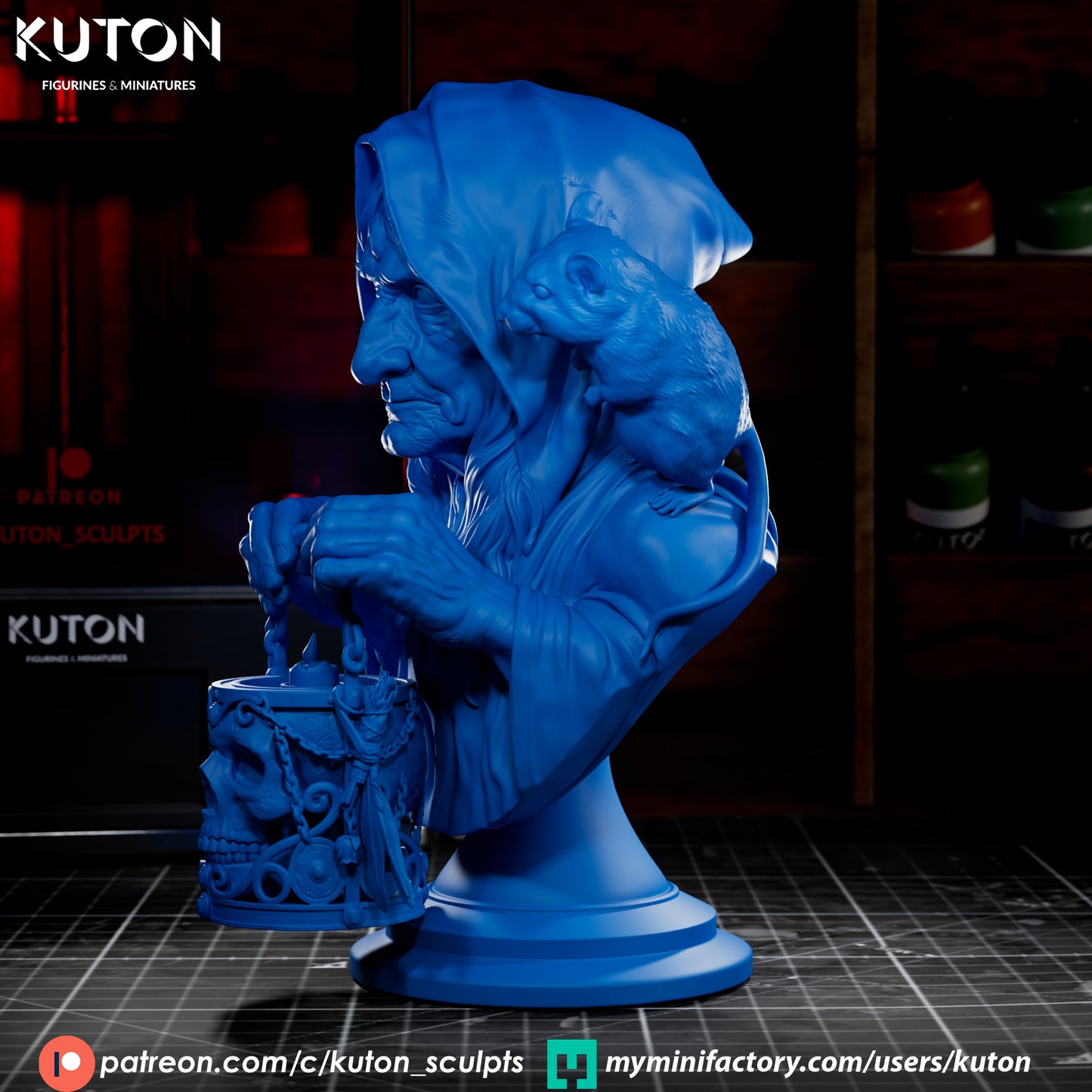 Maria the Witch Bust - 3D Printed Model Kit