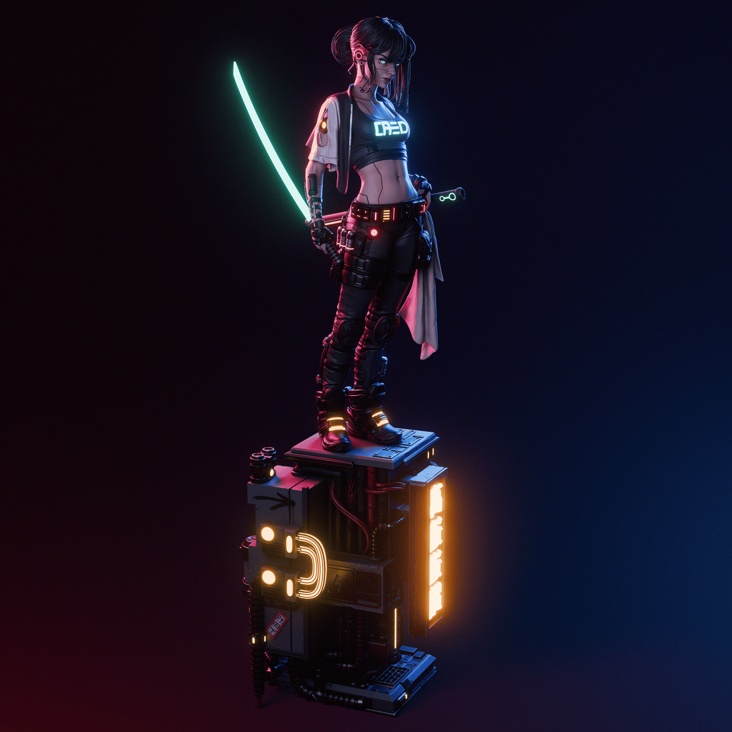 Cyber Samurai - 3D Printed Model Kit - 1:6 scale