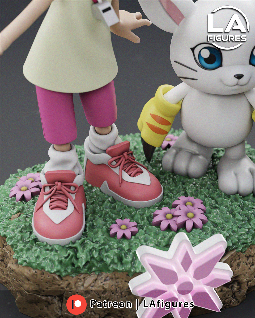 Kari and Tailmon (Digimon) Statue - 142mm - 3D Print Fan Art