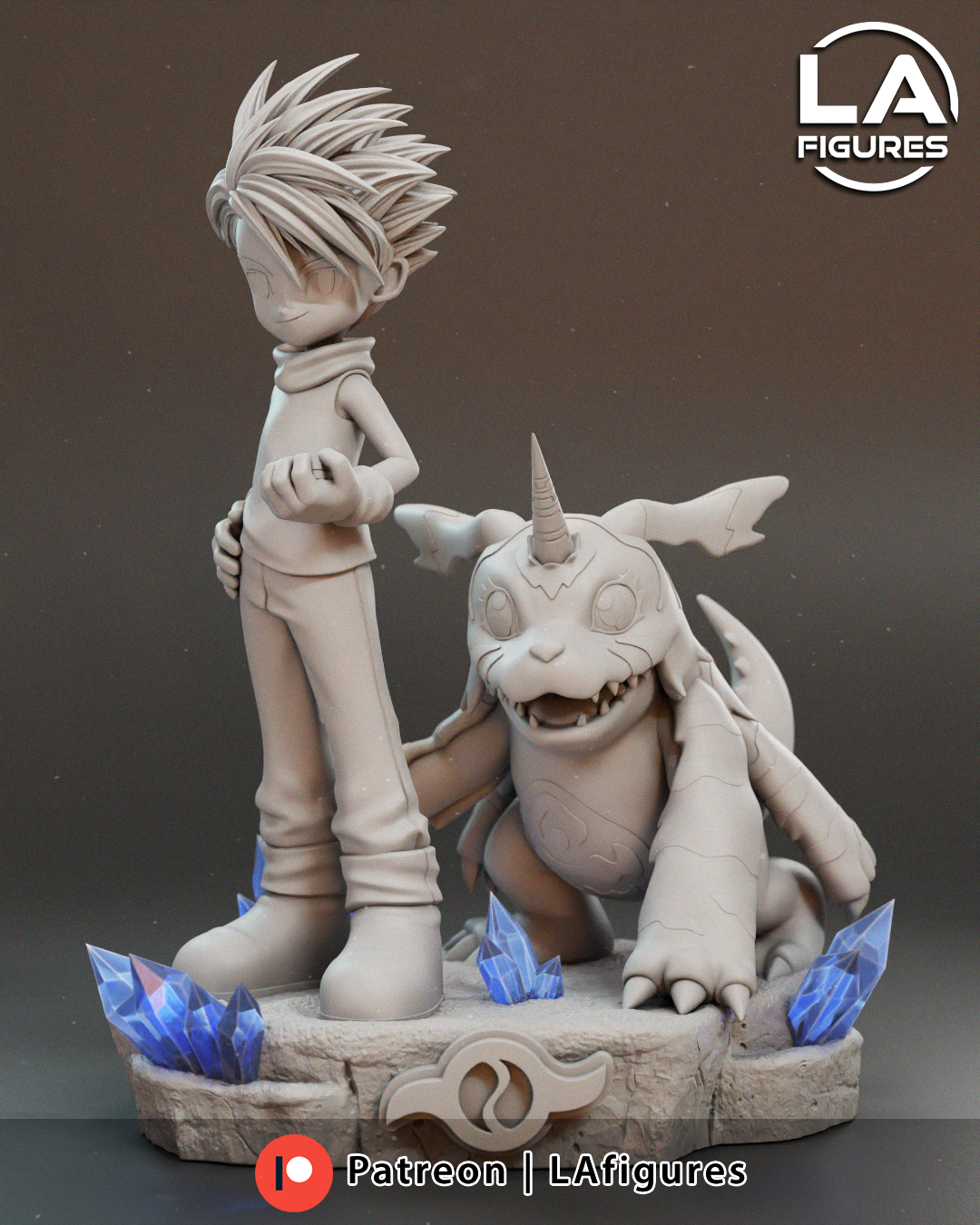 Matt and Gabumon (Digimon) Statue - 187mm - 3D Print Fan Art