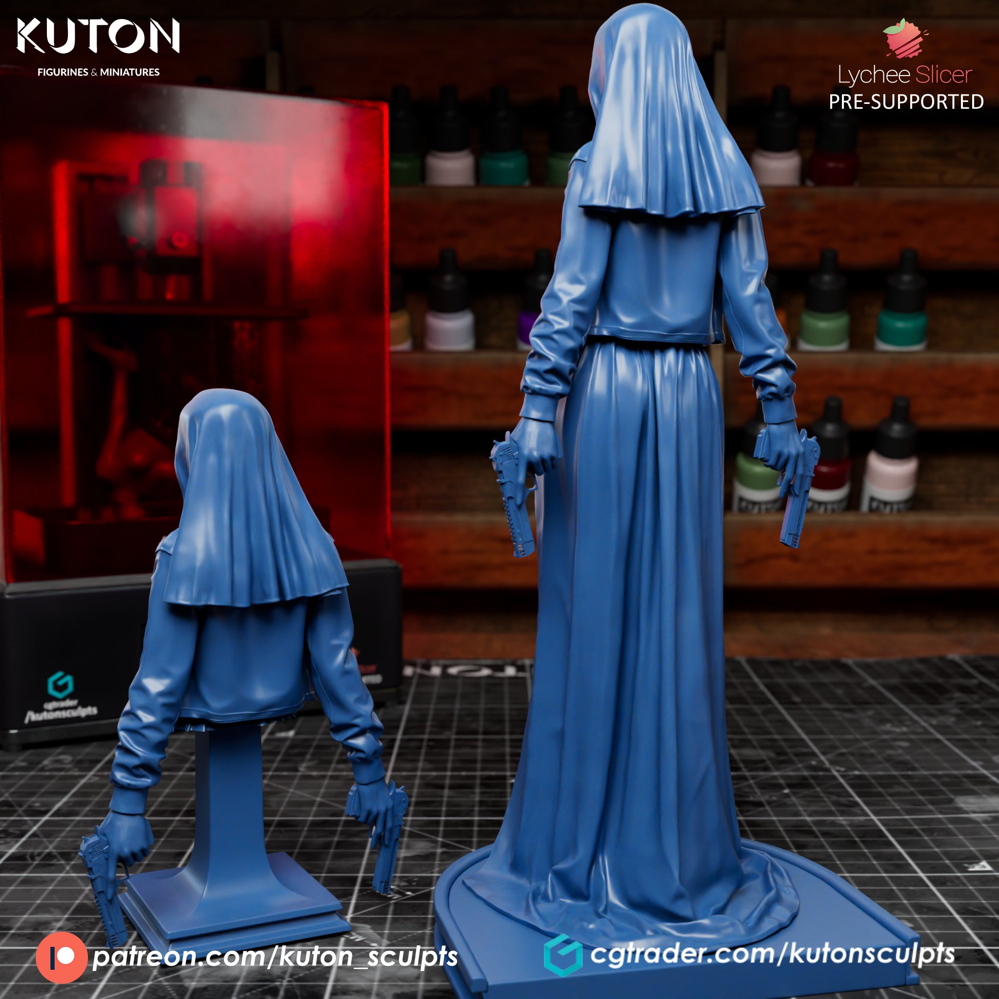 Warrior Nun - 3D Printed model kit - 1/9 scale