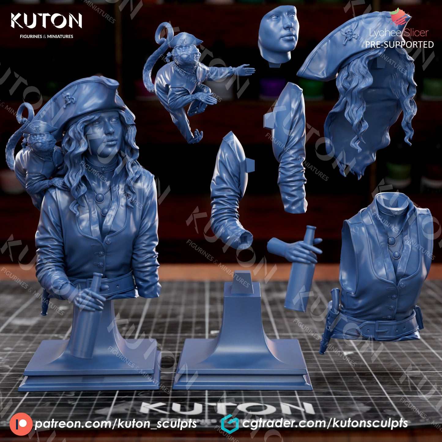 Captain Lyra 3D Printed model kit - 10th scale