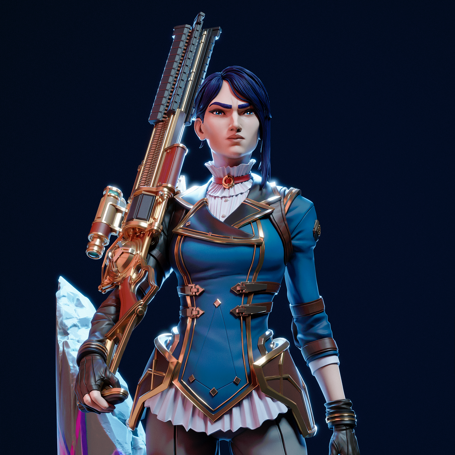 Caitlyn - Arcane - 3D Printed Model Statue 9 Scale and 6 Scale