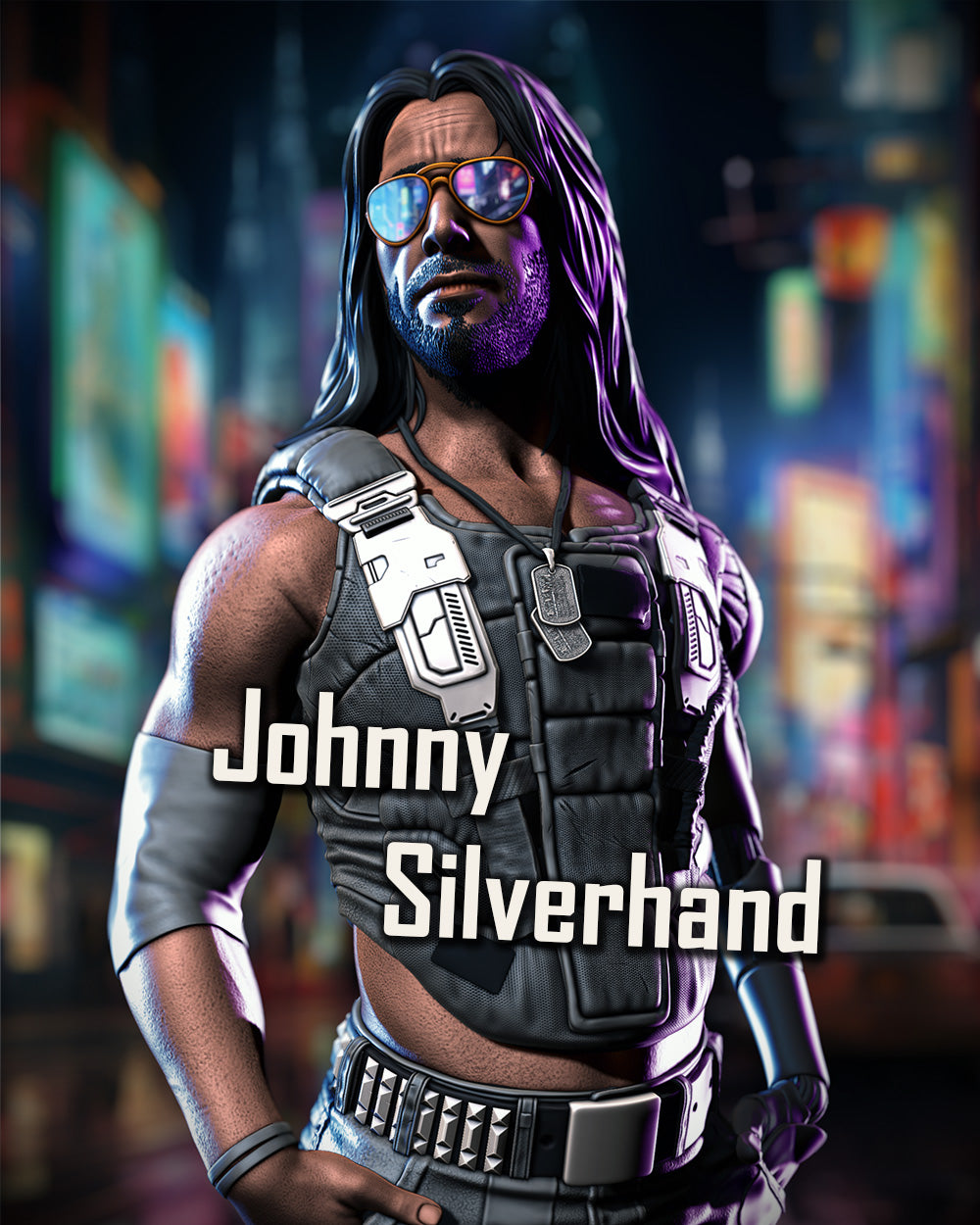 Johnny Silverhand Bust (Fan Art) 276mm or 188mm - 3D Print