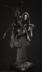 The Crow 3D Printed Statue- Unpainted and Unassembled