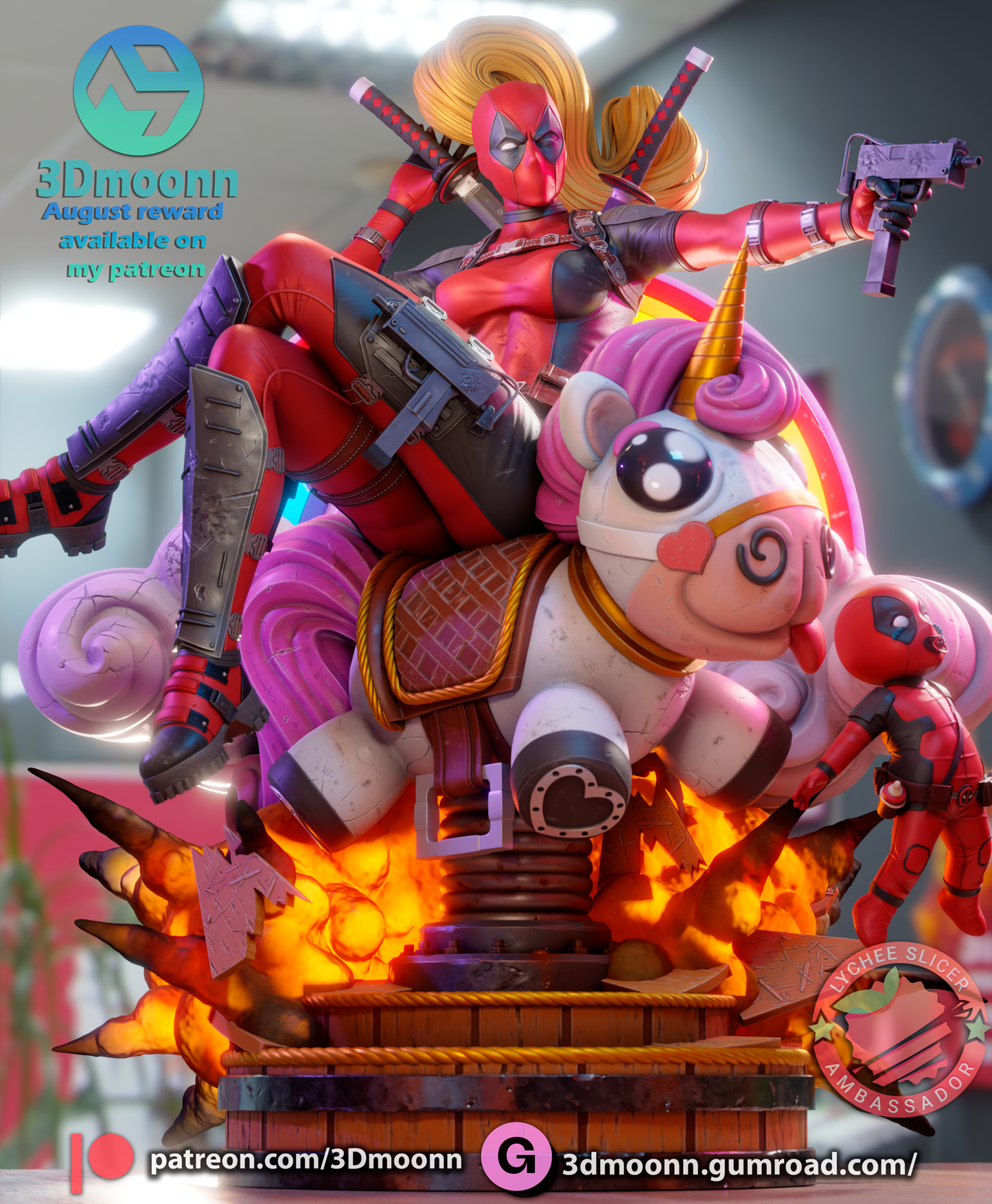Lady Deadpool - 3d Printed 1:6 model kit (Fan Art)