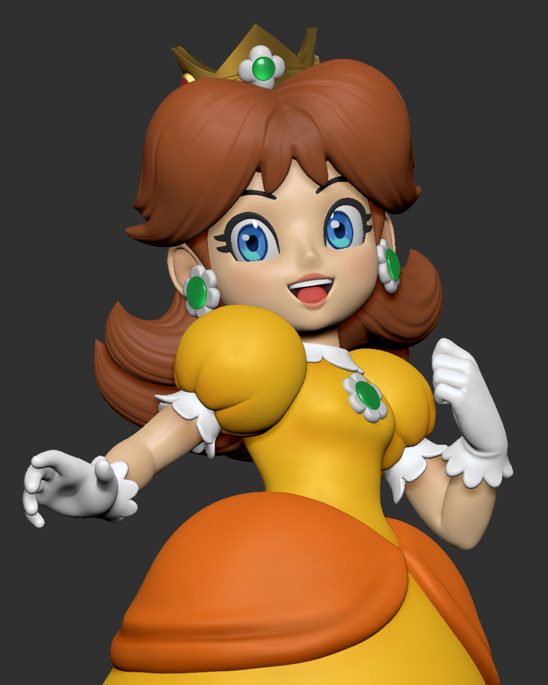 Daisy - Mario 3D Printed model, unassembled and unpainted