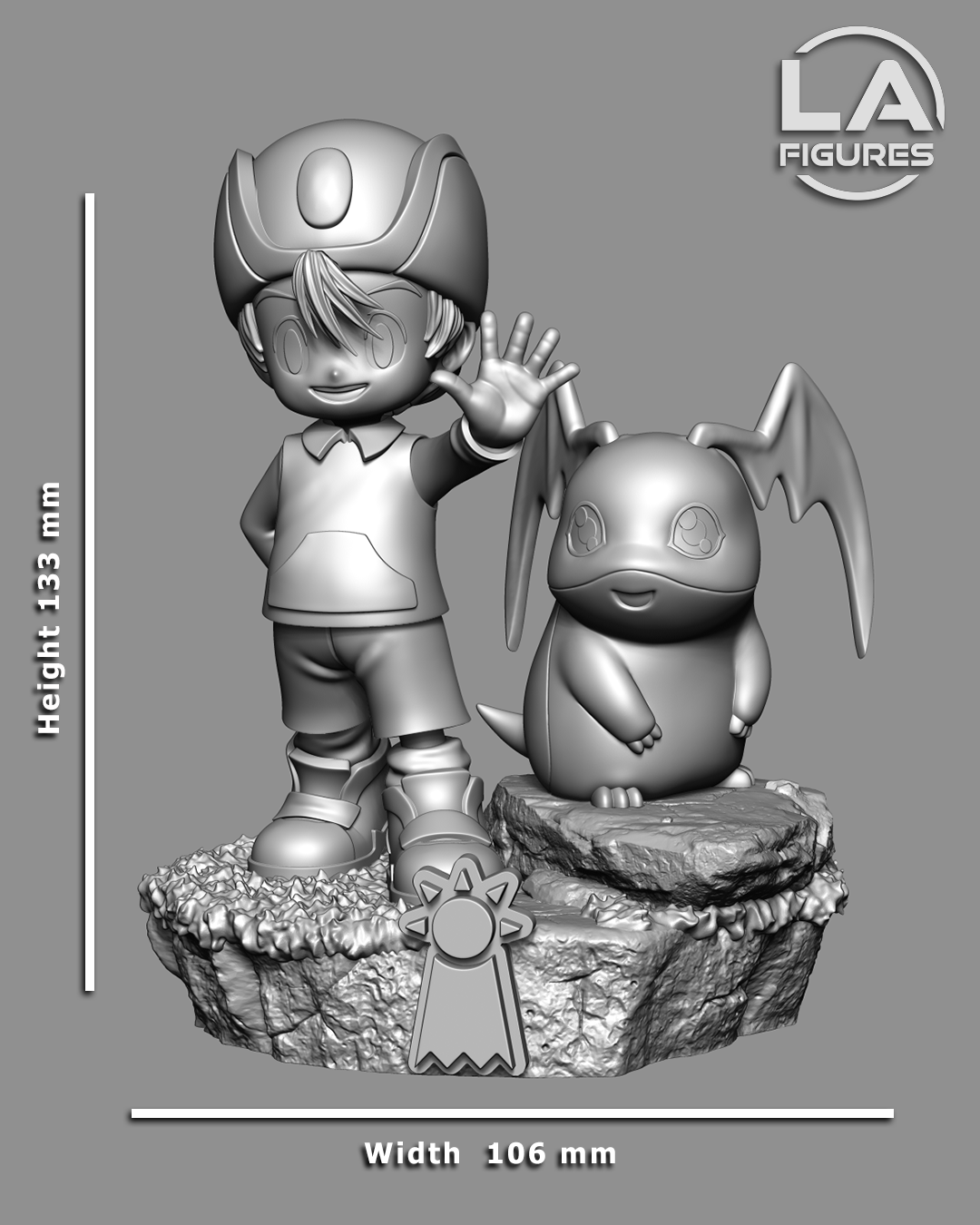 TK and Patamon (Digimon) Statue - 133mm - 3D Print Fan Art