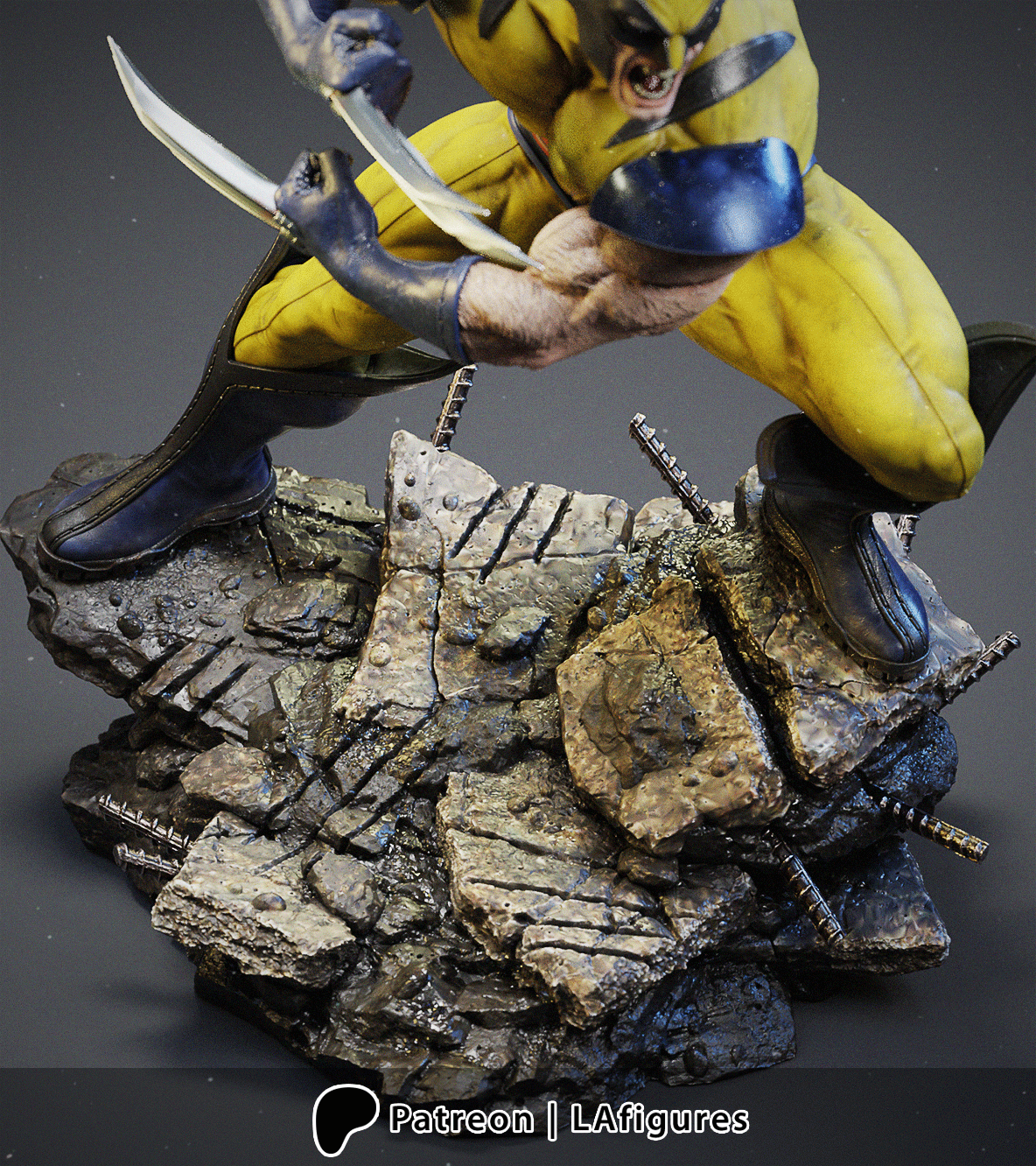 Wolverine (X-Men) Statue - Fan Art 10 scale 3D Print Kit (LA Figures)