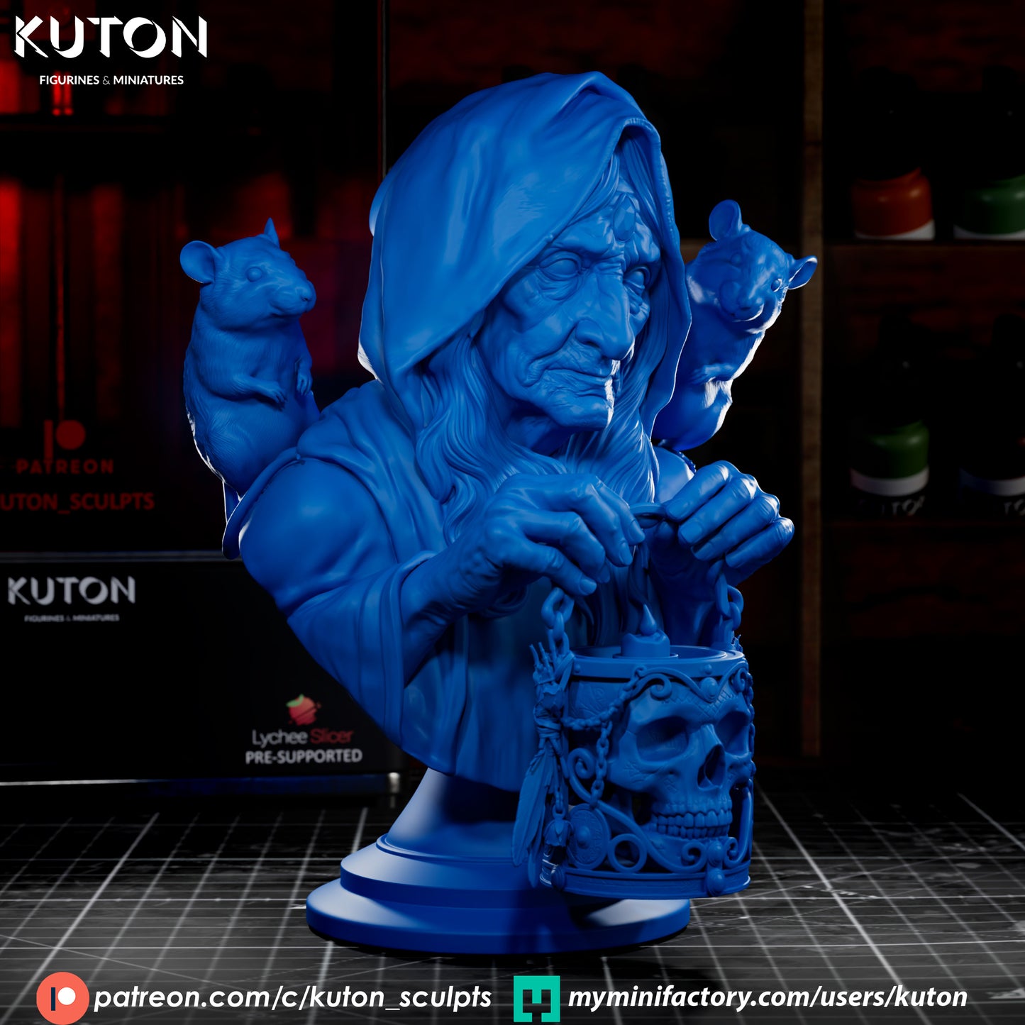 Maria the Witch Bust - 3D Printed Model Kit
