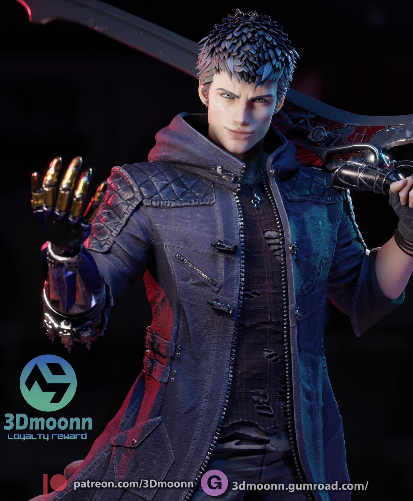 Nero (Devil May) - 3d Printed 1:6 model kit (Fan Art)
