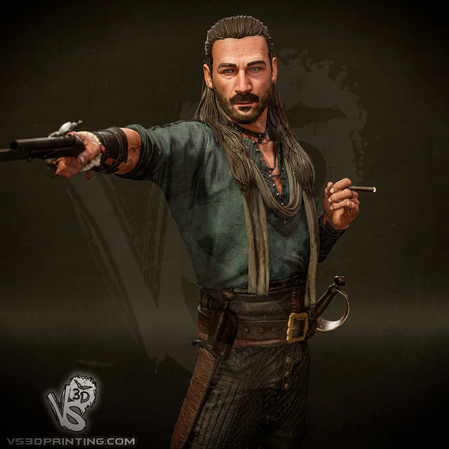 Charles Vane (Black Sails) - Sculpt - 3d Printed Model Kit