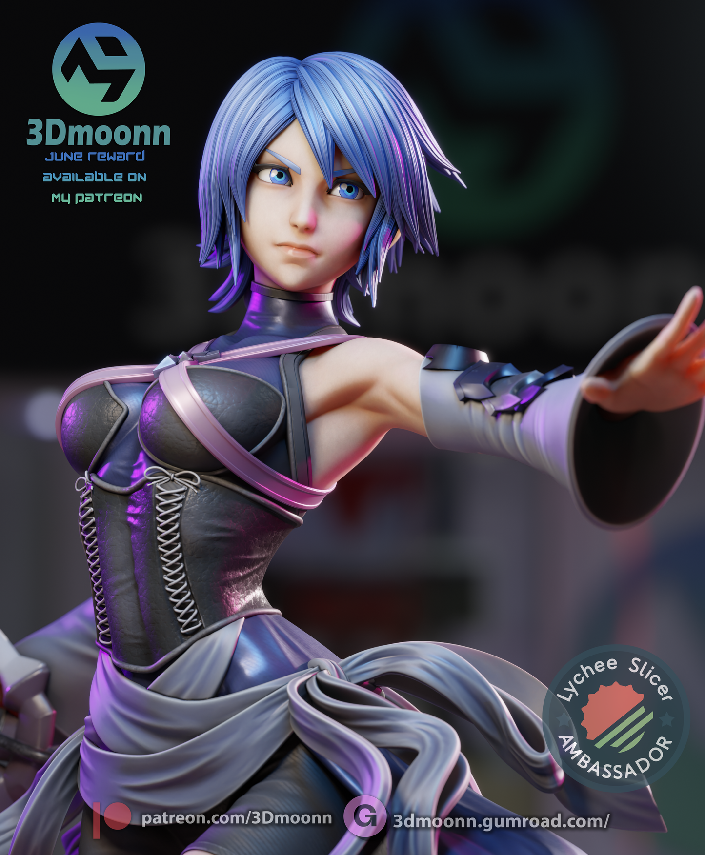Aqua  (Kingdom Hearts) - 3d Printed 1:6 model kit (Fan Art)