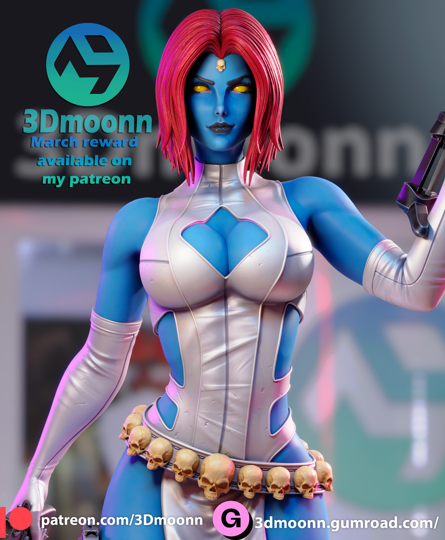 Mystique Statue  - 3D Printed Statue Model Kit- SFW and NSFW options