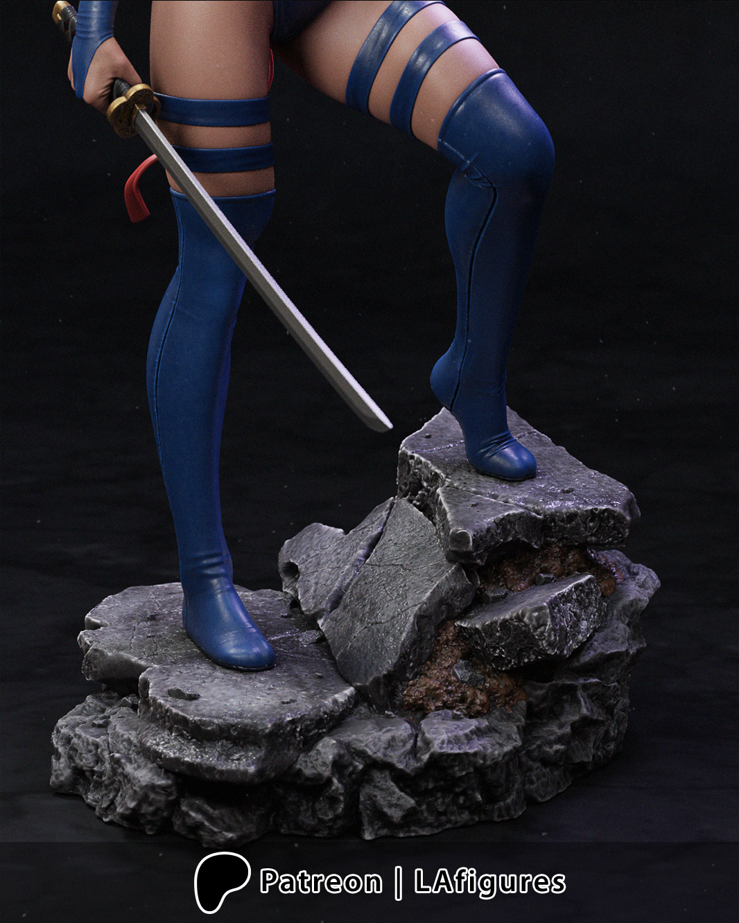 Psylocke (X-Men) Statue - Fan Art 10 or 12 scale (217 or 180mm) 3D Print