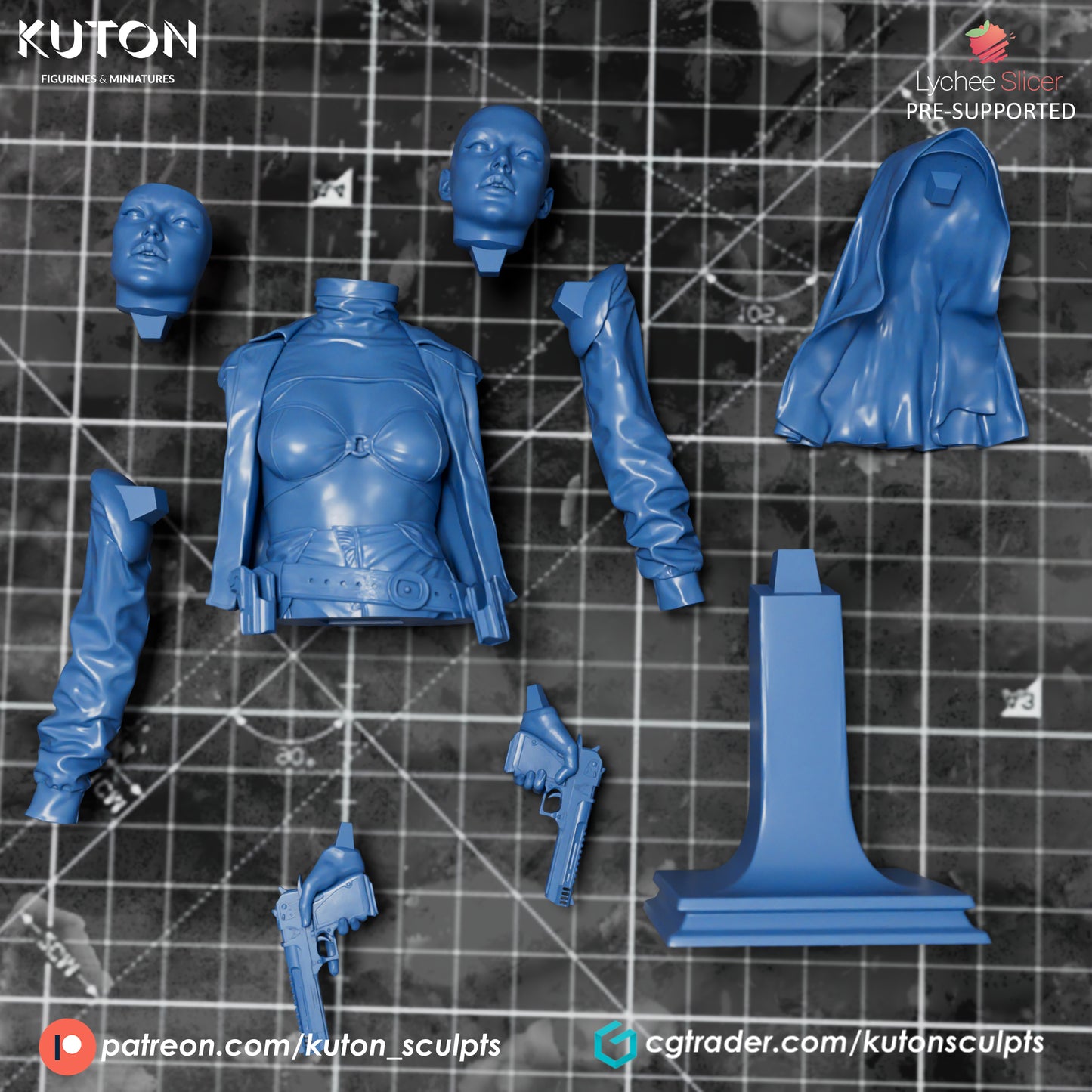 Ready to Post - Warrior Nun - 3D Printed model kit - 1/9 scale- Unpainted and Unassembled