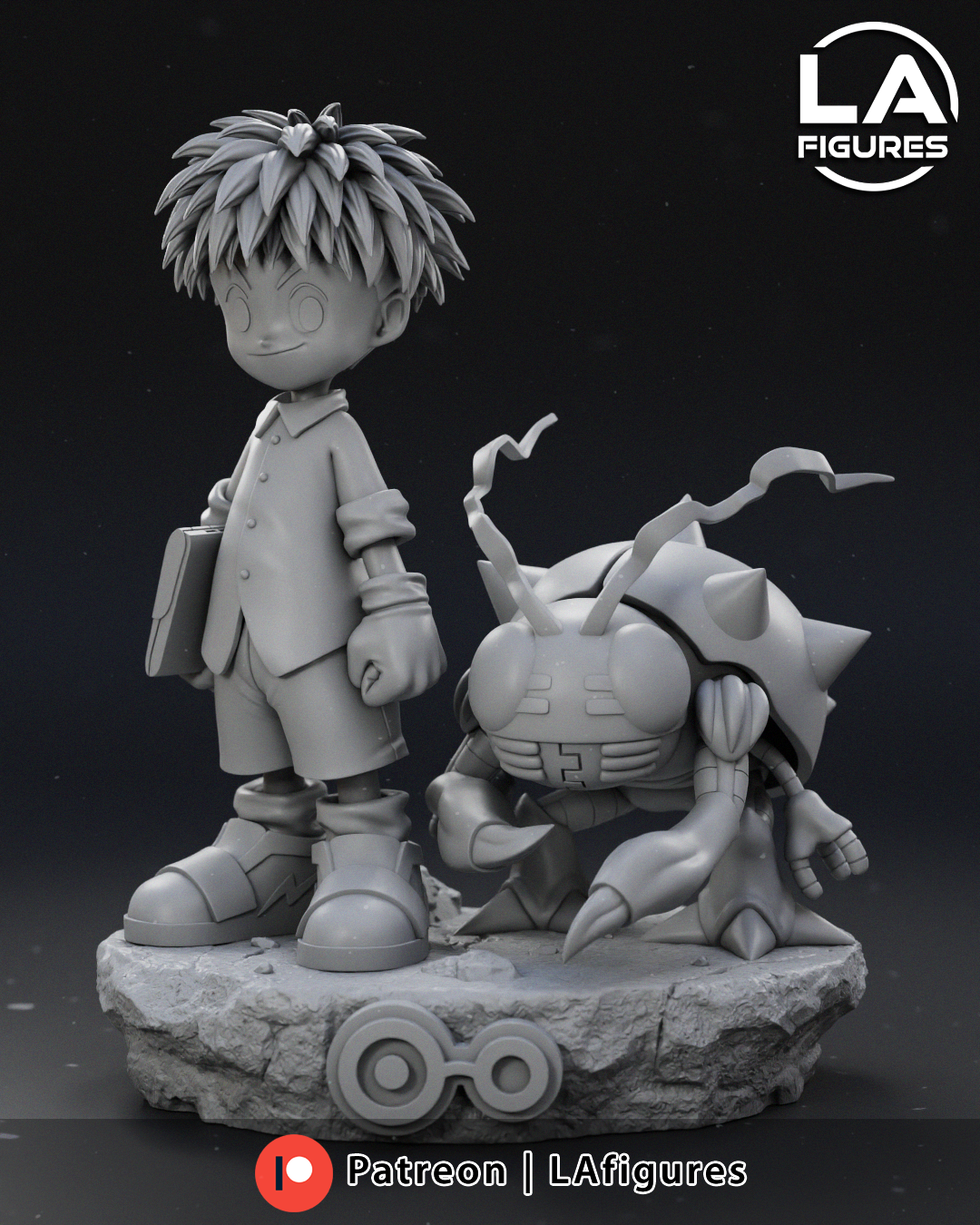 Izzy and Tentomon (Digimon) Statue - 154mm - 3D Print Fan Art