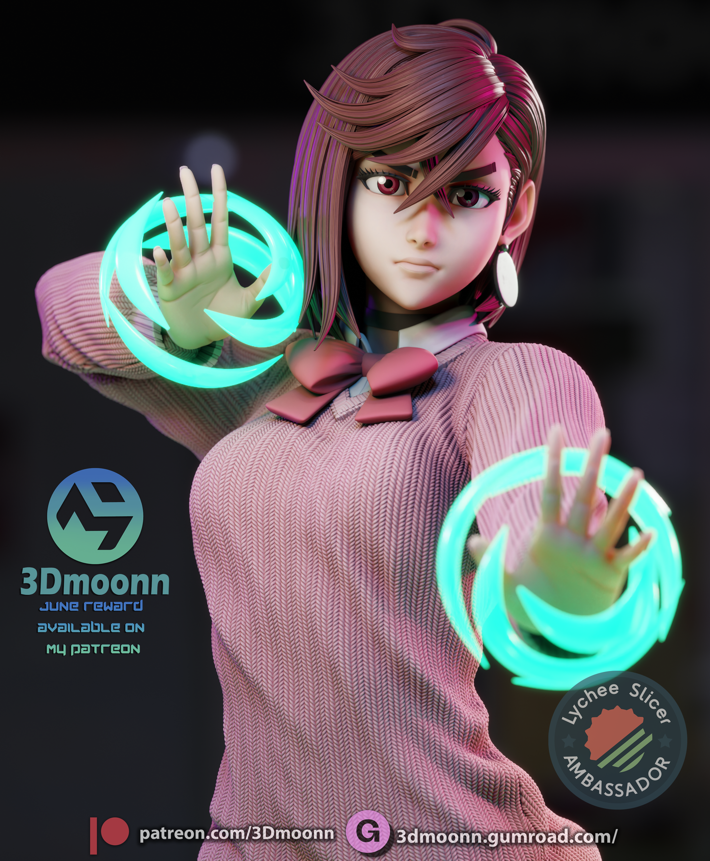 Momo Ayase (Dandadan) - 3d Printed 1:6 model kit (Fan Art)
