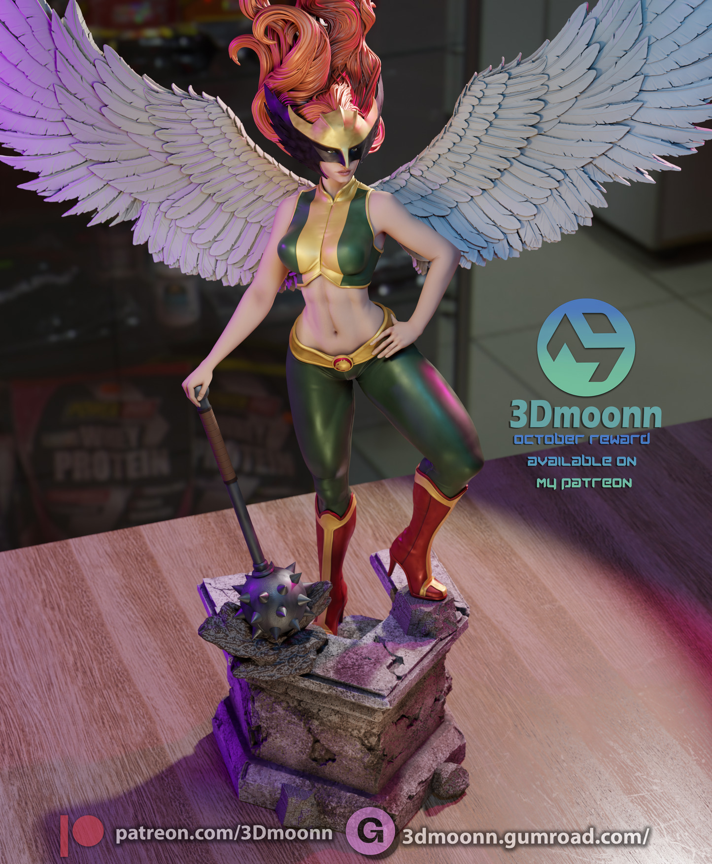Hawkgirl (Shiera Sanders) - 3d Printed 1:6 model kit (Fan Art)