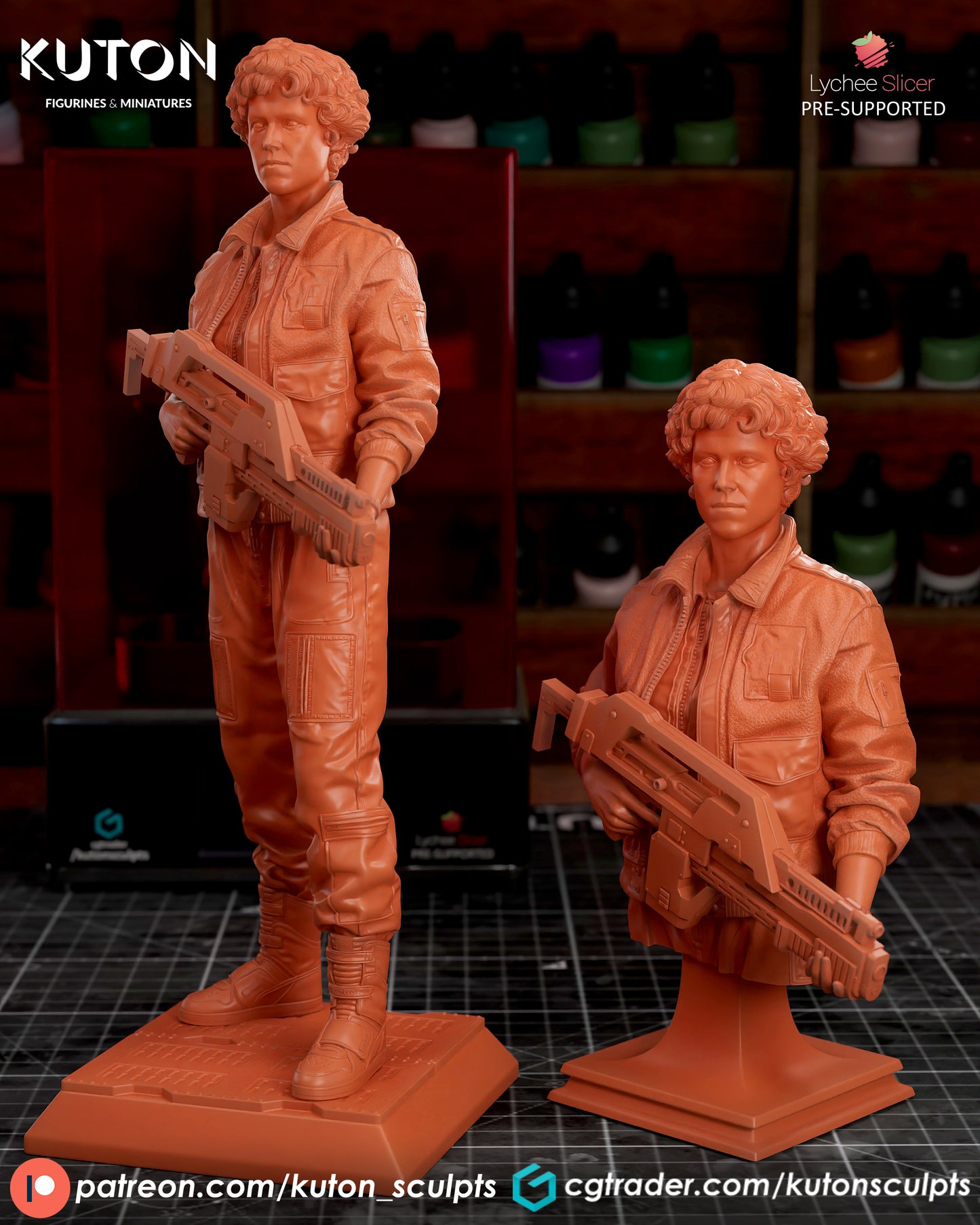 Ellen Ripley (Alien) Statue - 3D Print Fan Art (Kuton)