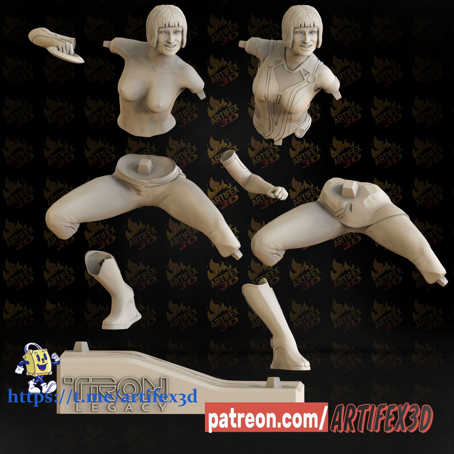 Quorra (Tron) - 3D Print - Fan Art - 180mm - NSFW