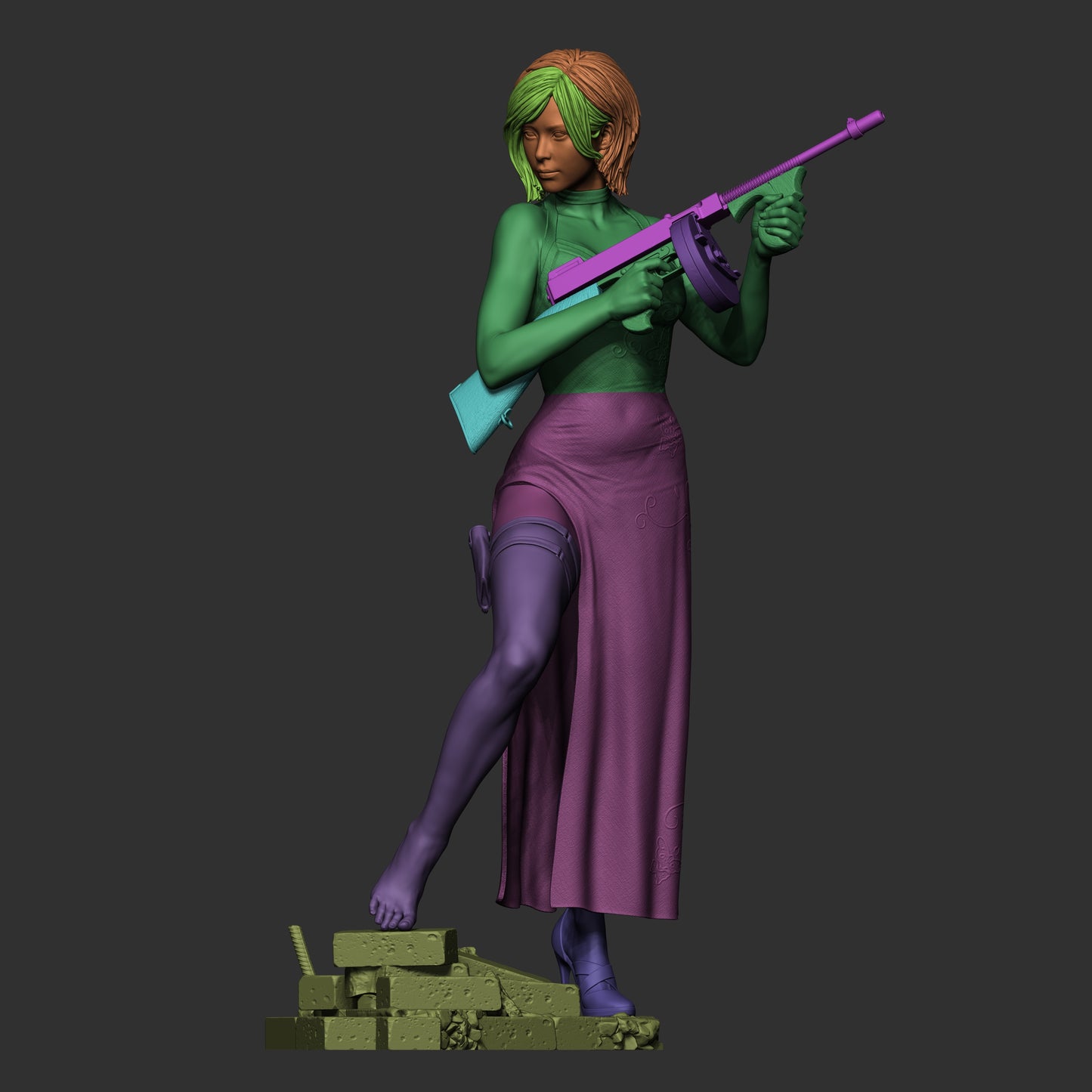 3D Printed Statue Model Kit - Ada Wong - Resident Evil 6 and 9 scale