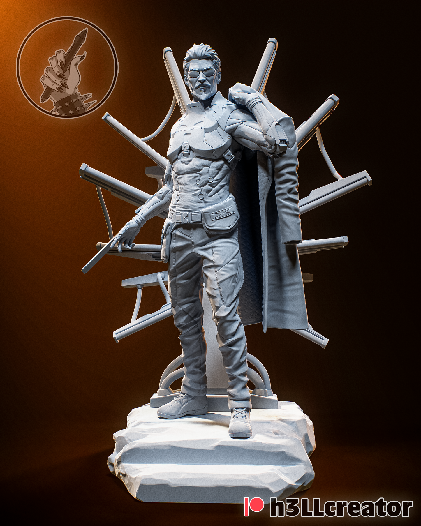 Adam Jenson -3D Printed Statue Model Kit