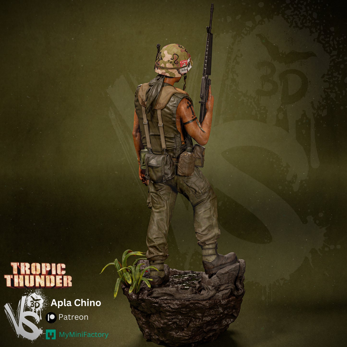 Alpa Chino (Tropic Thunder) - Unpainted and Unassembled 3D Print Kit