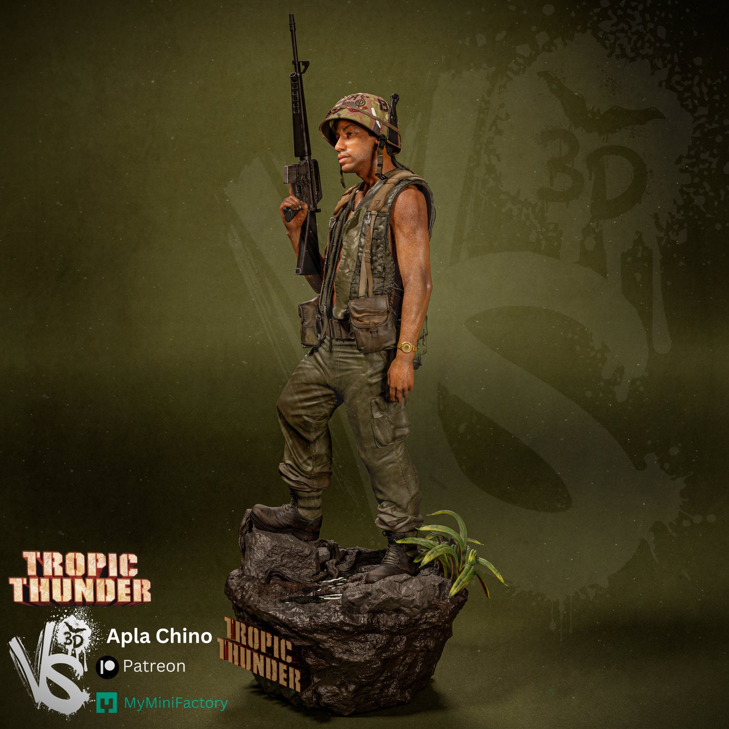 Alpa Chino (Tropic Thunder) - Unpainted and Unassembled 3D Print Kit