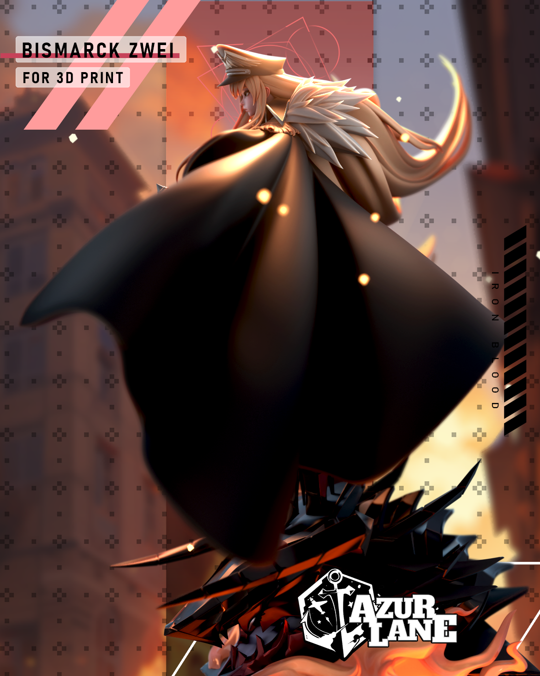 Bismark Zwei (Azur Lane) - 3d Printed 1:7 model kit (Fan Art)