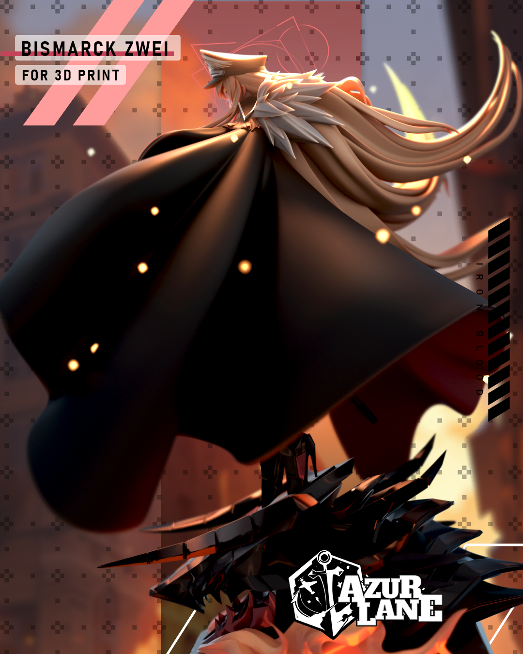 Bismark Zwei (Azur Lane) - 3d Printed 1:7 model kit (Fan Art)