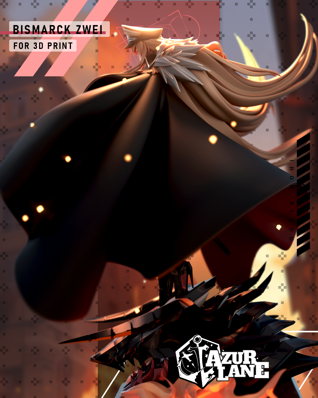 Bismark Zwei (Azur Lane) - 3d Printed 1:7 model kit (Fan Art)