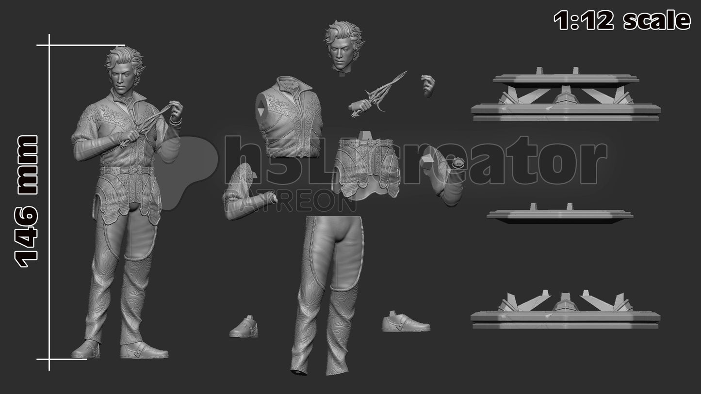 Astarion - (Balders Gate) 3D Printed Bust and Statue Model Kit - 12 Scale