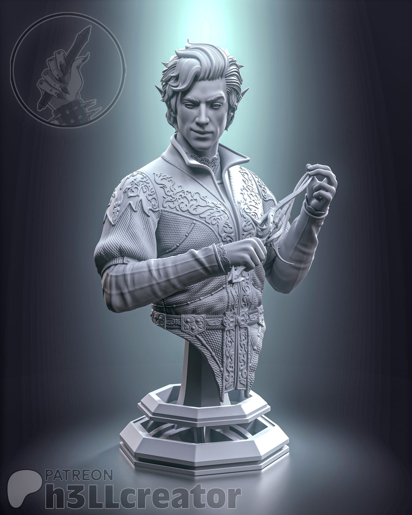 Astarion - (Balders Gate) 3D Printed Bust and Statue Model Kit - 12 Scale