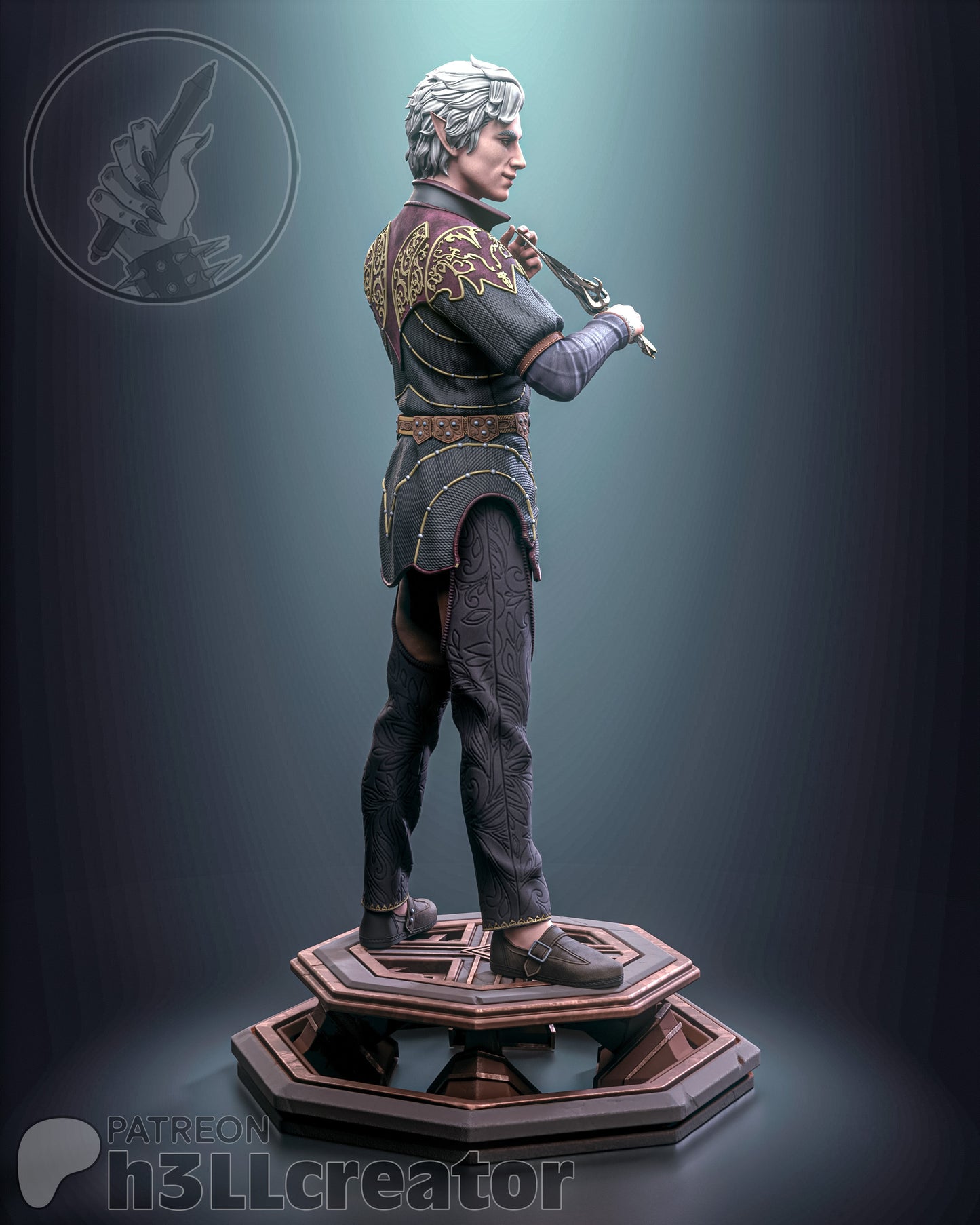 Astarion - (Balders Gate) 3D Printed Bust and Statue Model Kit - 12 Scale