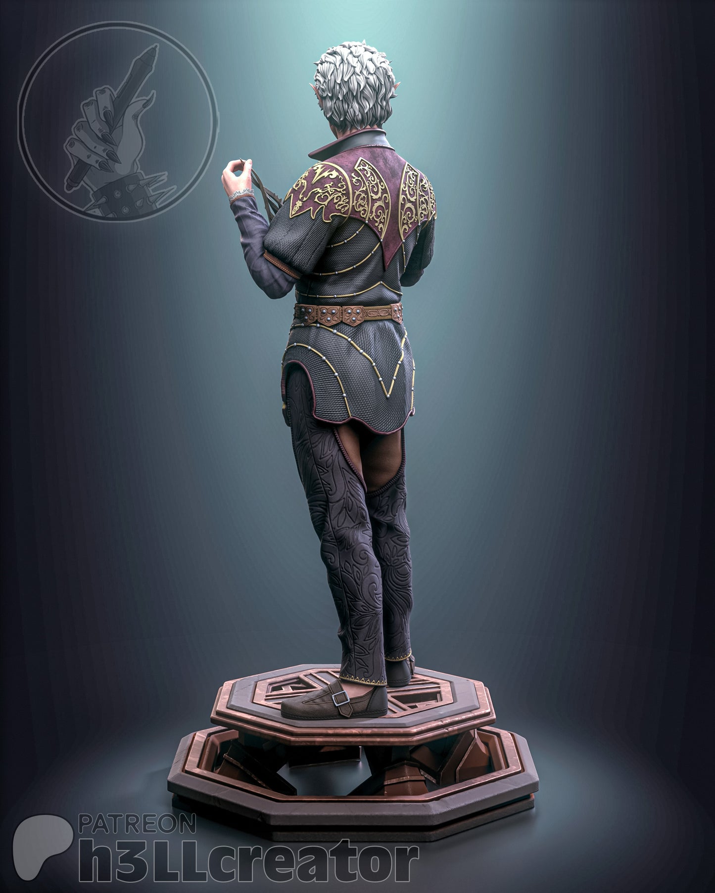 Astarion - (Balders Gate) 3D Printed Bust and Statue Model Kit - 12 Scale