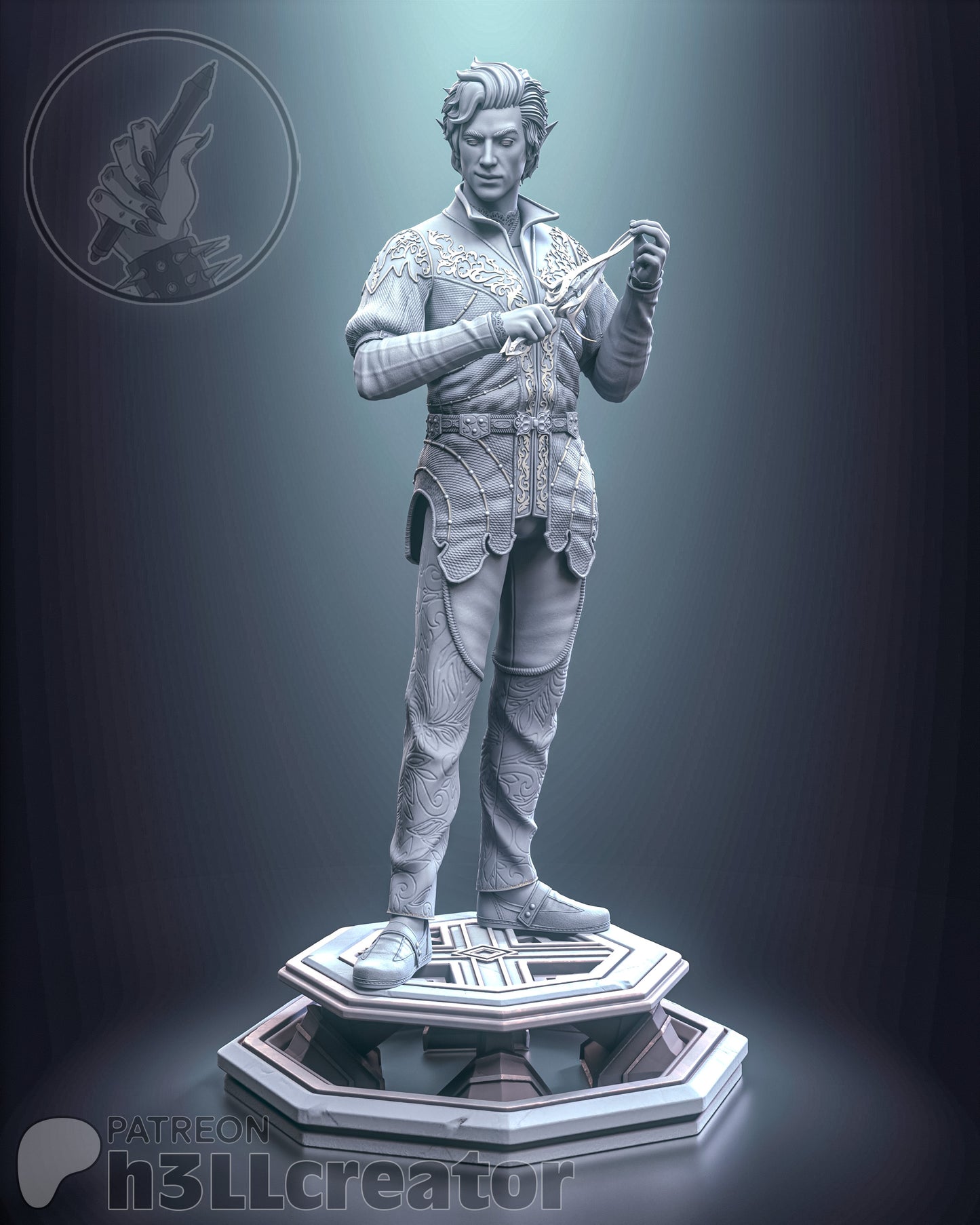 Astarion - (Balders Gate) 3D Printed Bust and Statue Model Kit - 12 Scale