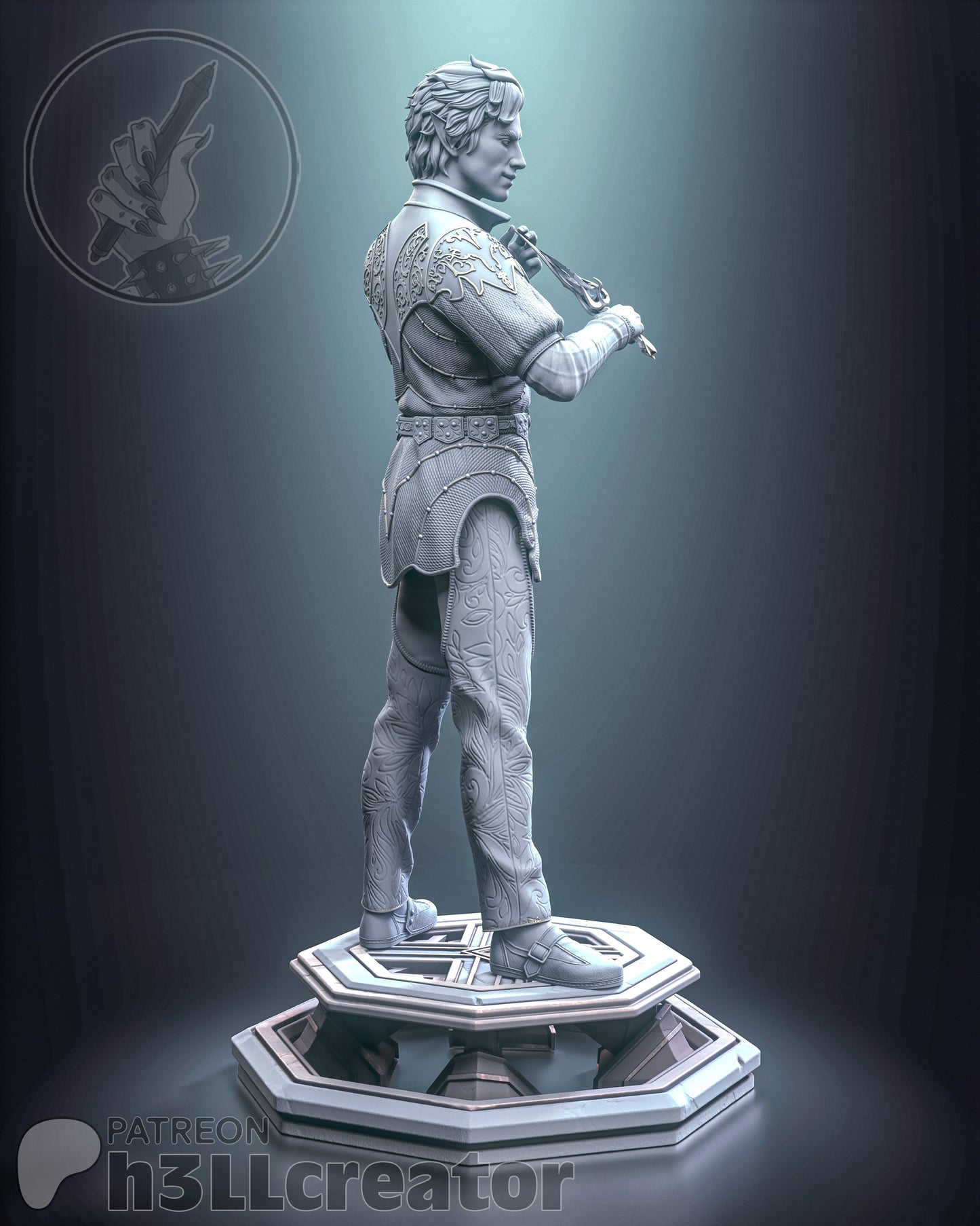 Astarion - (Balders Gate) 3D Printed Bust and Statue Model Kit - 12 Scale