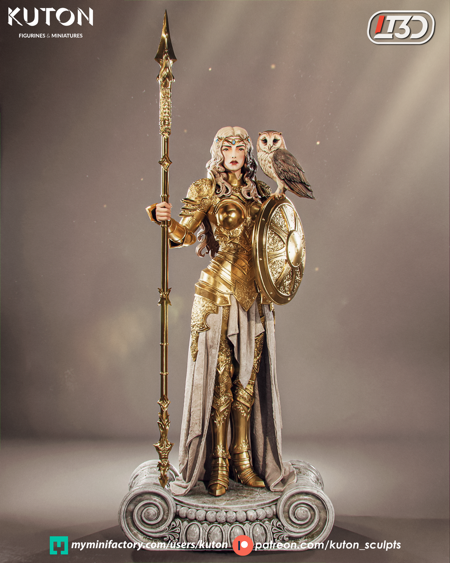 Aurelia 3D printed Model Kit - 10 Scale Statue